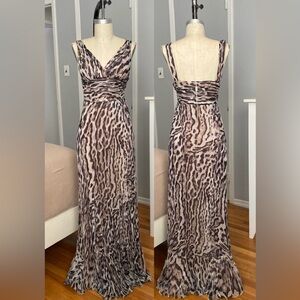 Womens long chiffon animal print dress in size S